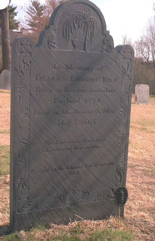 Edmund Rice Association monument, North Cemetery, Wayland, Massachusetts: Edmund Rice Monument North Cemetery Wayland